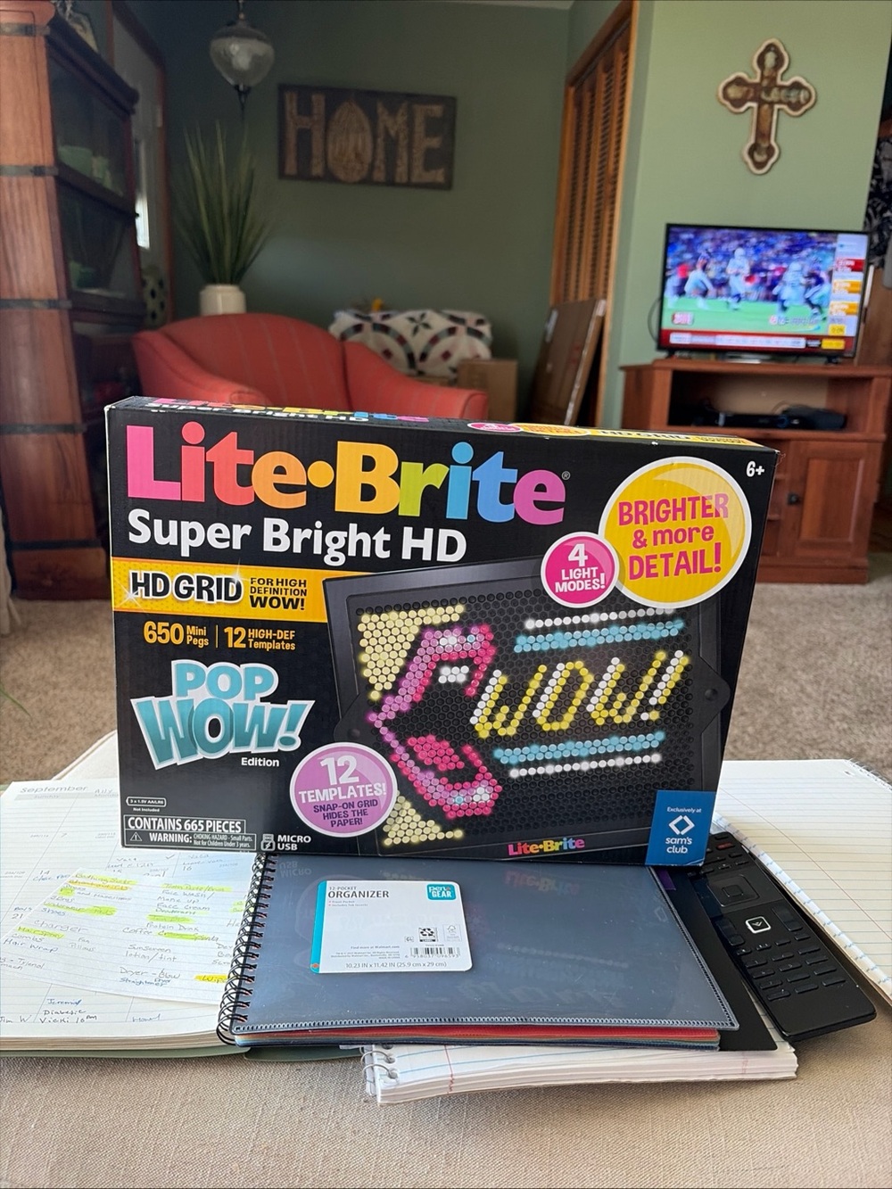 Lite -Brite Super Bright HD Pop Wow! — Black/Multicolor Light Peg Toy New HASBRO